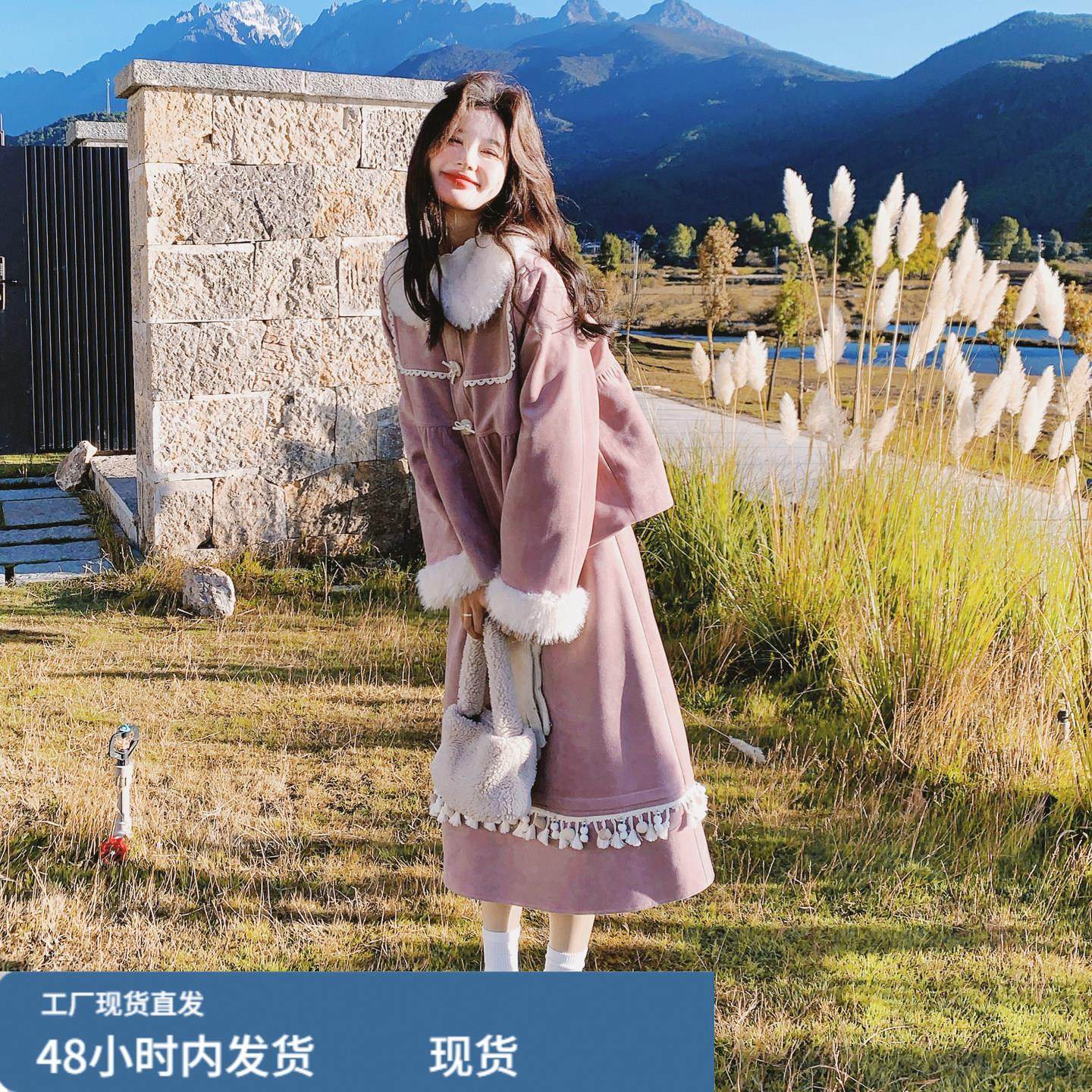 粉色韩系甜美风套装裙女冬羊羔毛拼接夹棉麂皮绒外套半身裙两件套,孕妇装/孕产妇用品/营养,套装,淘宝优惠券,粉丝福利购,淘宝优惠卷