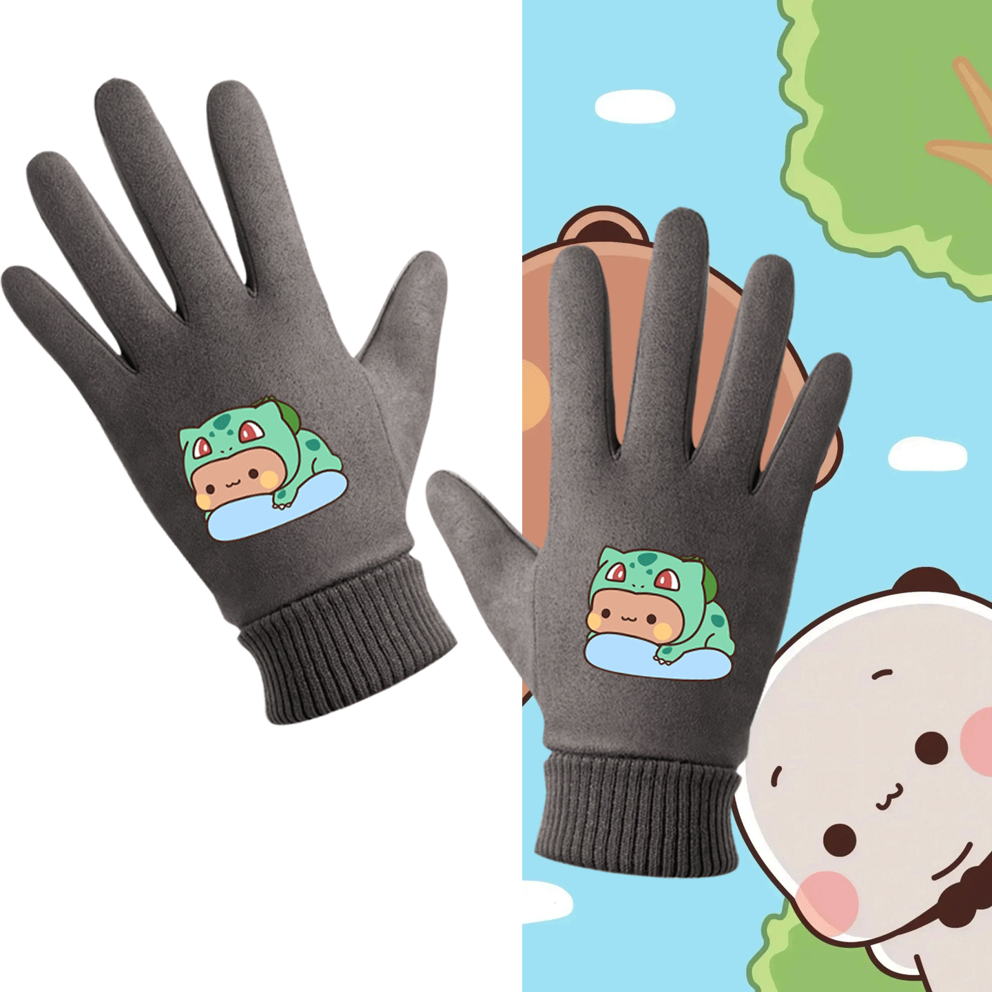 一二和布布动漫周边可定制保暖分指手套动物卡通印花男女秋冬情侣,服饰配件/皮带/帽子/围巾,手套,淘宝优惠券,粉丝福利购,淘宝优惠卷