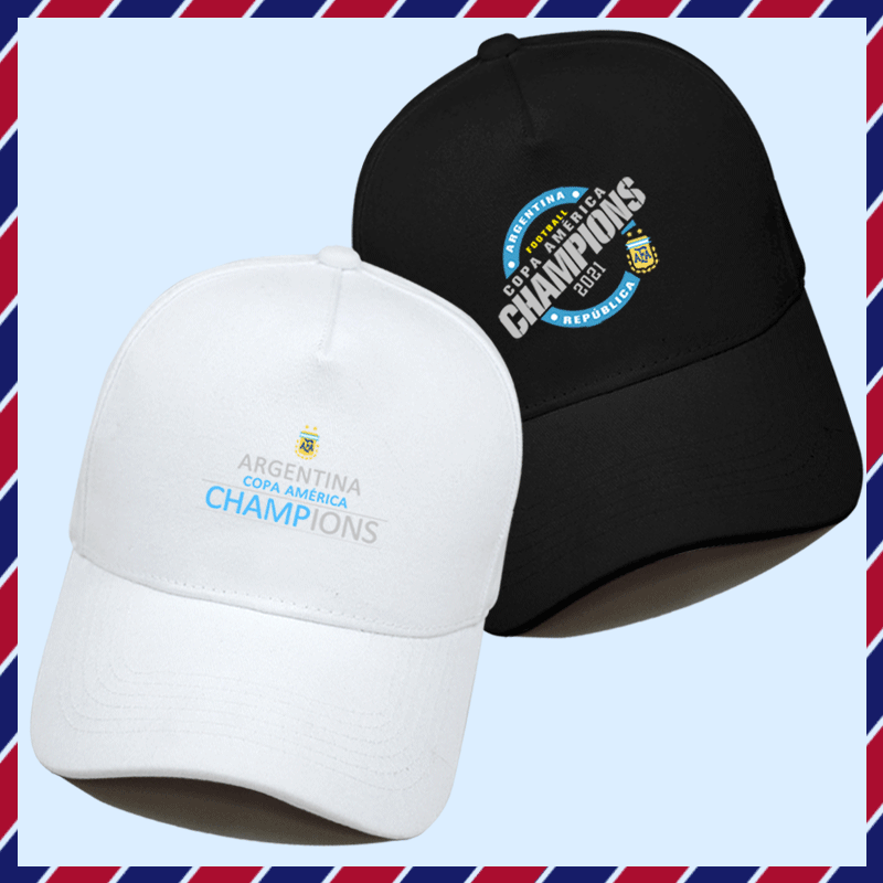 阿根廷美洲杯夺冠足球球迷梅西纪念男士情侣可定制遮阳鸭舌棒球帽
