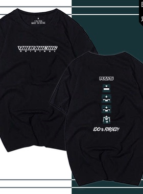 RAYS轮圈改装车可定制TE37男女衣服纯棉可定制休闲夏季短袖T恤衫