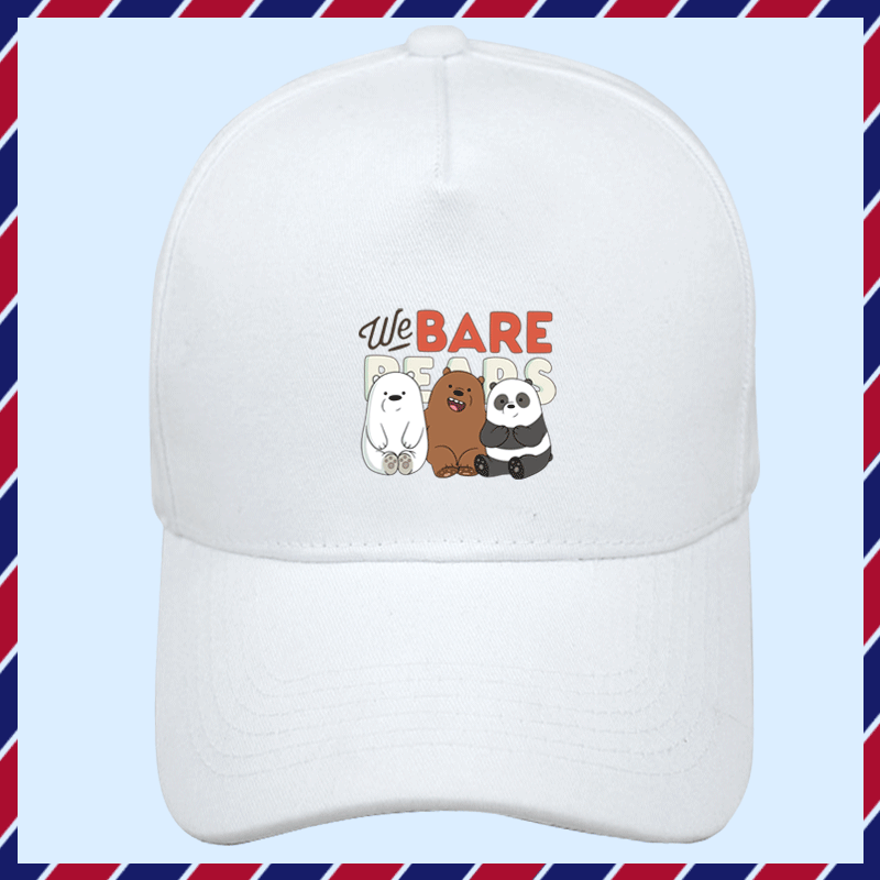 咱们裸熊动漫周边WeBareBears三只熊男女情侣秋冬定制鸭舌棒球帽