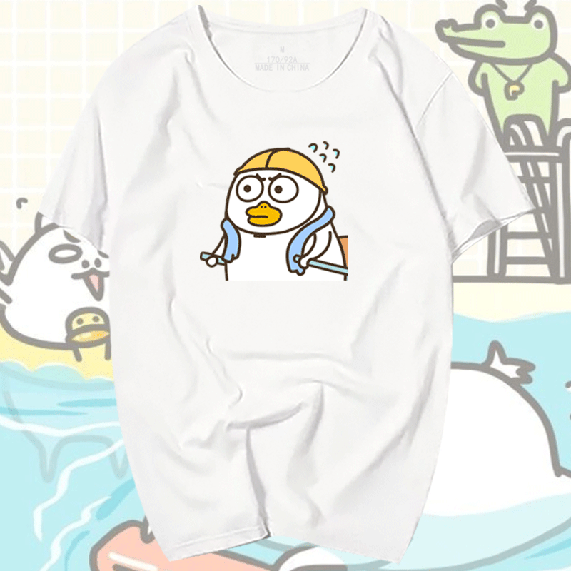 2021夏季新品小刘鸭联名款定制款纯棉休闲宽松时尚男女短袖T恤