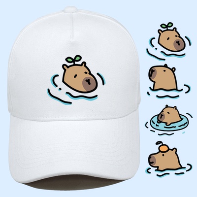 卡皮巴拉游泳二次元卡通棒球帽