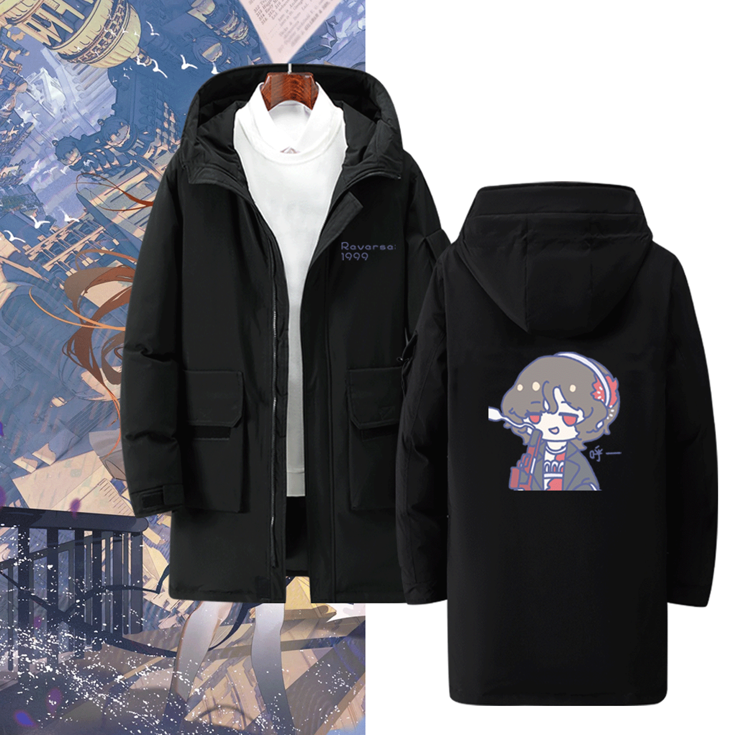 重返未来1999远旅苏芙比星锑可定制冬季带帽拉链羽绒服二次元周边