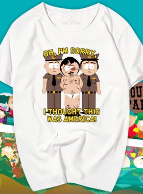 southpark南方公园动漫t恤衫短袖男女纯棉半截袖衣服夏装学生-T恤