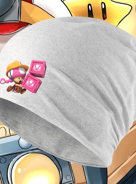 美式嘻哈卡通蘑菇头Toad奇诺比奥男女情侣可定制堆堆头巾帽包头帽