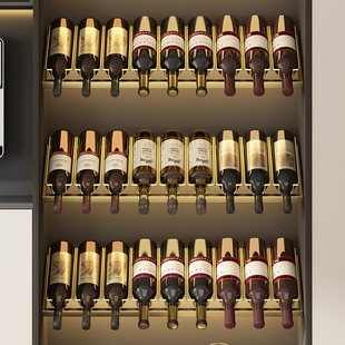 现代轻奢红酒架层架金属倒放葡萄酒装饰酒柜架子发光酒瓶层板定制