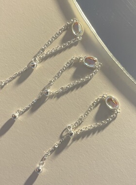 瑞士Francesca S925纯银蓝月光石戒指软链高级感抽拉调节食指指环