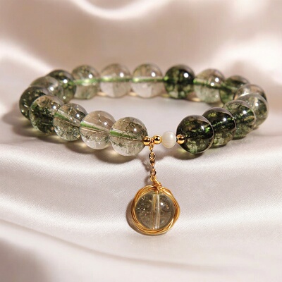 瑞士【设计师】Francesca 新款绿幽灵水晶手链女轻奢小众精致手串