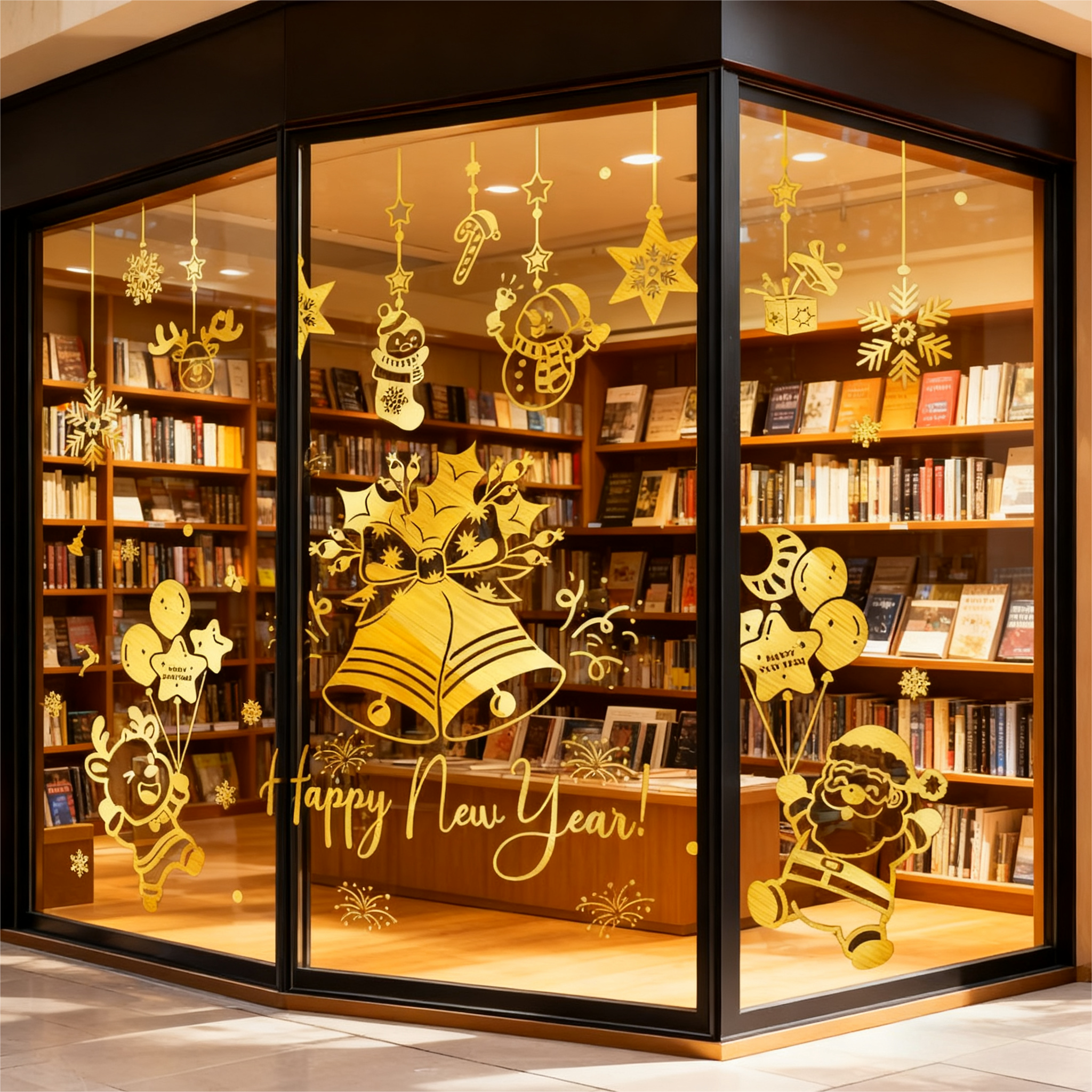 圣诞节装饰品背胶贴纸圣诞树雪花