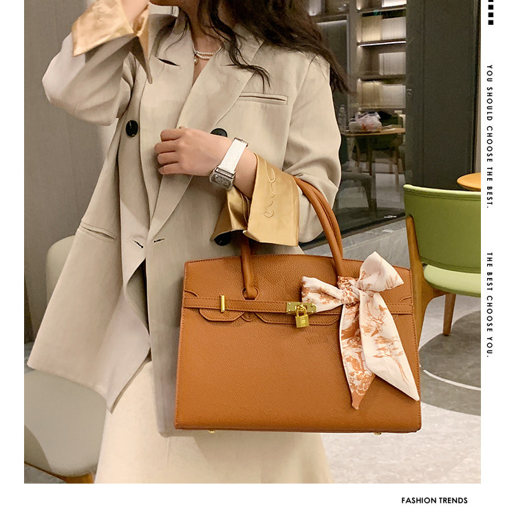 耿姐2025新款铂金包手提包高级单肩斜挎女包外缝铂金凯利大包