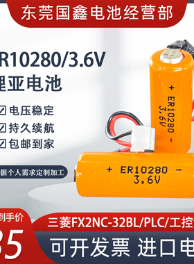 ER10280适用PLC用锂电池3.6V三菱F2NC-32BL通用ER10/28工控带插头