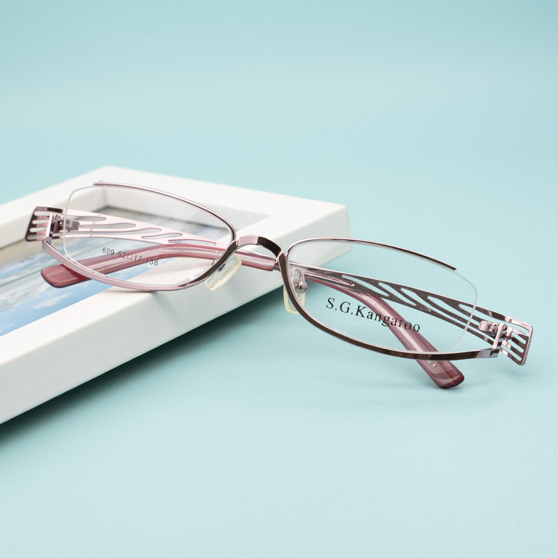 个性倒半框眼镜架镂空老花cos下边祥云下半框眼镜框近视男女小型