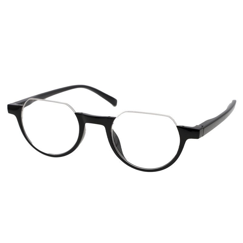 无上反下半框眼镜框架男女款圆形倒框二次元装饰道具日系cos动漫