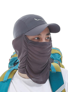 钓鱼登山出游户外防晒帽子女防晒遮脸遮脖子遮阳鸭舌帽防紫外线男