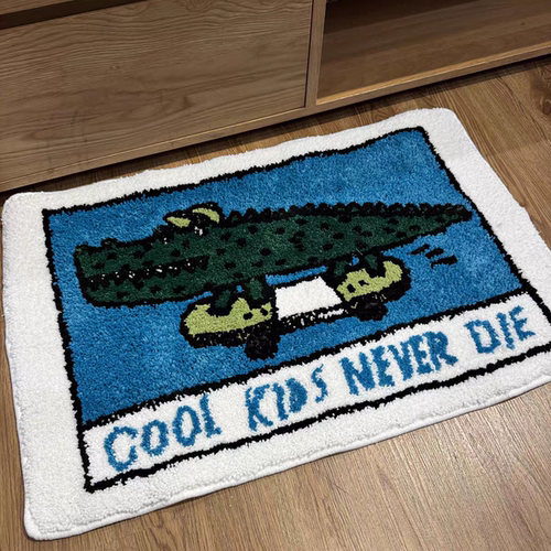 Cool kids Never Die 韩式可爱簇绒地垫入户地垫脚垫门垫吸水防滑