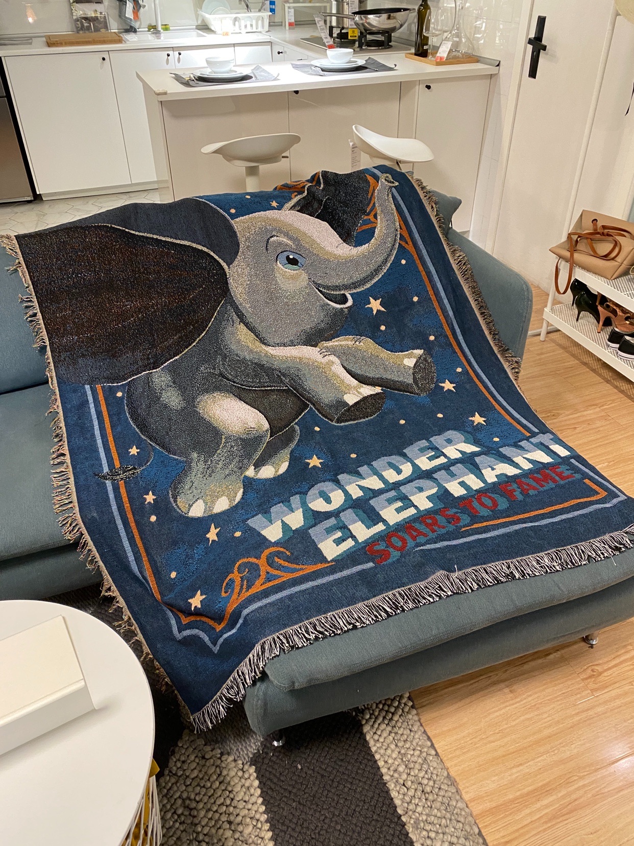 周边棉麻针织提花四季通用沙发毯