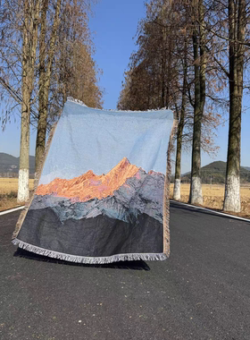 治愈系新西兰南岛库克山Aoraki风景艺术自然风光雪山装饰毯挂毯