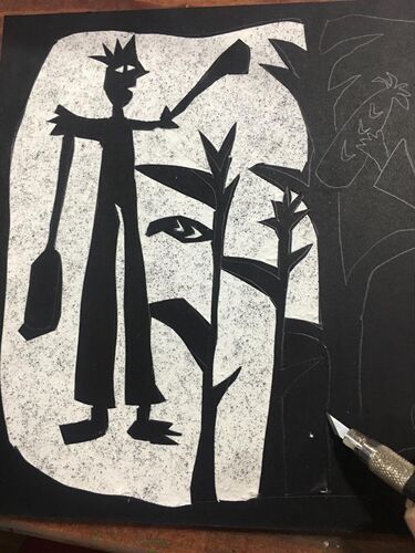 撕刻画a3刻纸装裱卡纸