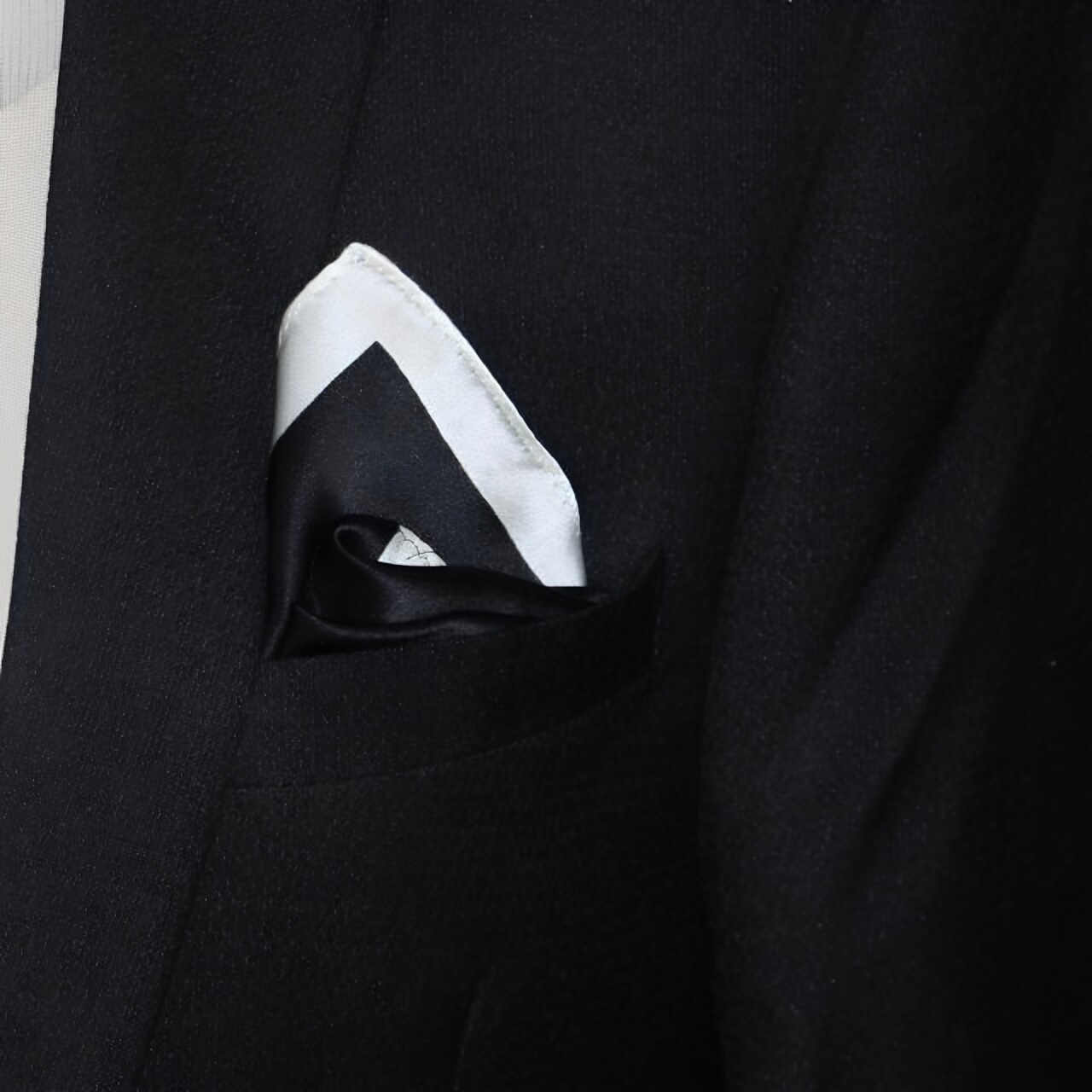 黑白色复古真丝桑蚕丝西服口袋巾蓝格子商务正装礼服胸巾手帕厘米