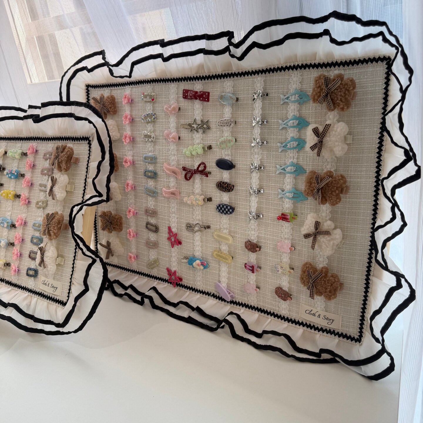 宠物发夹收纳板小香风发夹板狗狗发夹青蛙夹收纳展示架手工手作