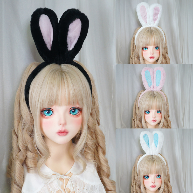 毛绒可爱大兔耳朵发箍凹造型头饰