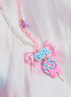 棒棒糖蝴蝶结日系可爱lolita项链