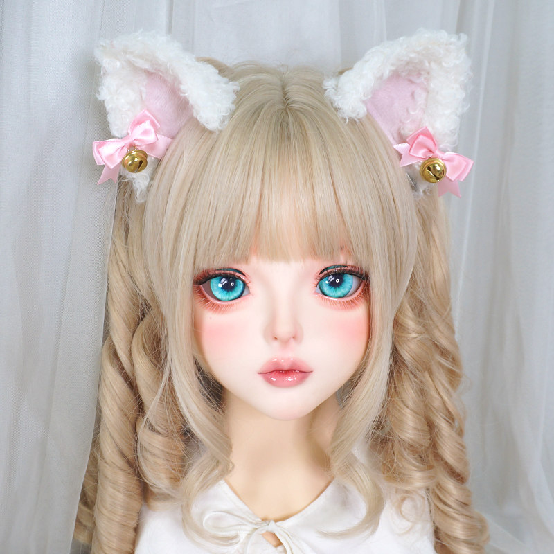 可爱德文卷毛猫耳朵发夹蝴蝶结铃铛对夹甜美软妹头饰少女心Lolita
