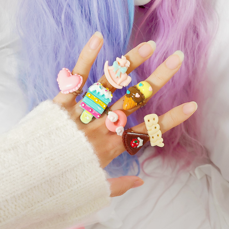 毛酱手作百搭lolita小物戒指甜心