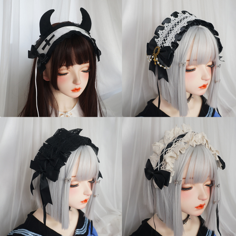 发箍暗黑哥特洛丽塔蕾丝发带发夹