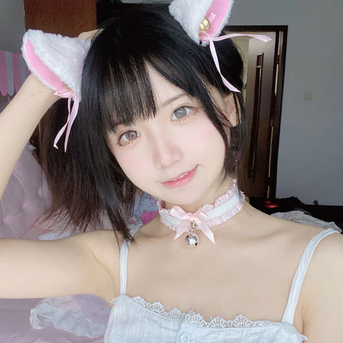 花边铃铛模板软妹项链项圈粉色