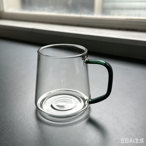 高硼硅耐热带把玻璃茶杯可微波