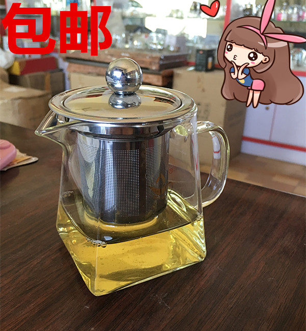 耐热防爆裂玻璃不锈钢水壶泡茶器