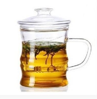 包邮耐热玻璃杯透明内胆带盖茶具