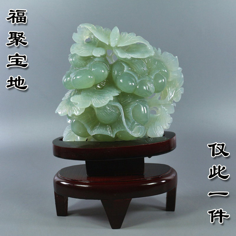 悠然玉坊 岫玉摆件 玉石摆件 福聚宝地 天然岫玉雕件|msdalam kategori barang kemas/berlian/Emerald/emas, jed semula jadi yang lain, perhiasan batu - dari Buy2taobao.com untuk memberikan perkhidmatan ejen Taobao profesional membeli
