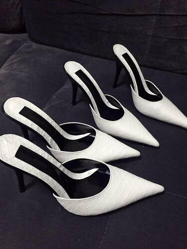 2025夏季新款半拖鞋细跟尖头百搭