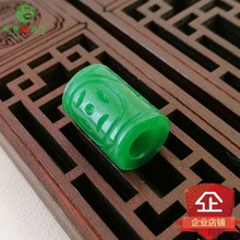 天然A货缅甸翡翠路路通转运珠桶珠散珠单颗项链雕刻吉祥男女项链