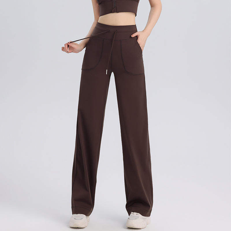 秋冬运动裤女瑜伽阔腿裤喇叭裤健身休闲长裤高腰提臀抽绳宽松口袋,运动服/休闲服装,运动中长裤／短裤,淘宝优惠券,粉丝福利购,淘宝优惠卷