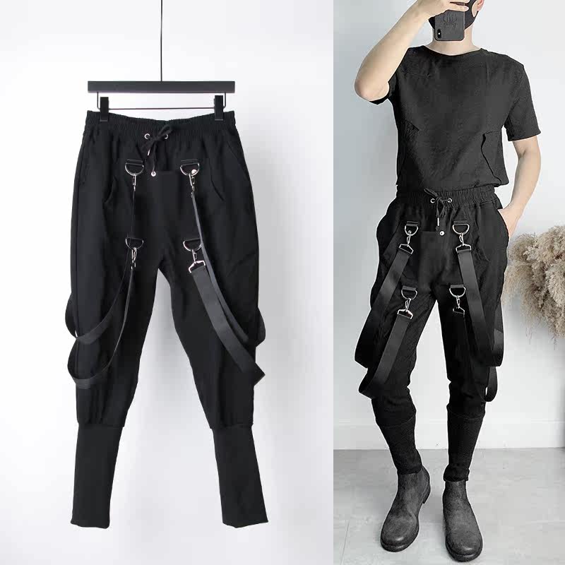 DEEPUNK街头潮牌2019春季新款多织带暗黑风工装小脚裤锥形卫裤男|ruв категории Мужская одежда, брюки - от Buy2taobao.com для оказания профессиональной услуги покупки агента Taobao