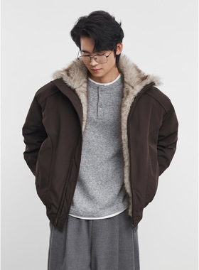 Yuquan『绒序』90白鸭绒座山雕毛领羽绒服男士冬季防风保暖加厚