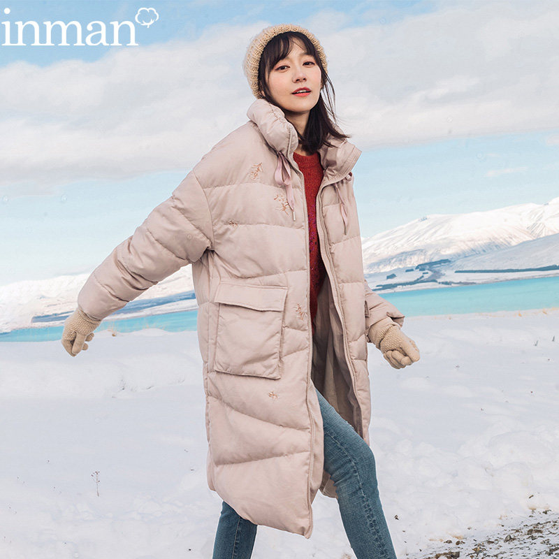 茵曼旗舰店茵蔓秋冬新款时尚女装白鸭绒羽绒服中长款加厚2020年