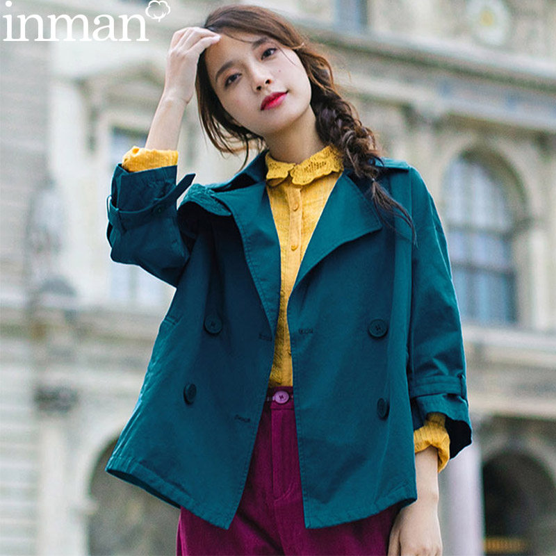 茵曼旗舰店女装特价清仓2020年秋装新款短款外套春秋季女士小西装