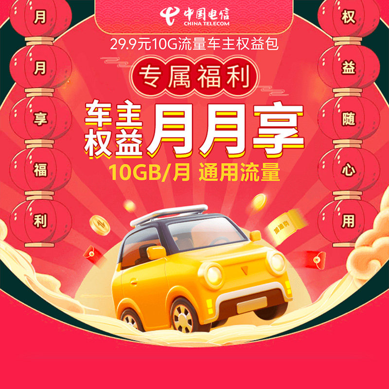 广东电信10G流量车主权益-29.9元/月