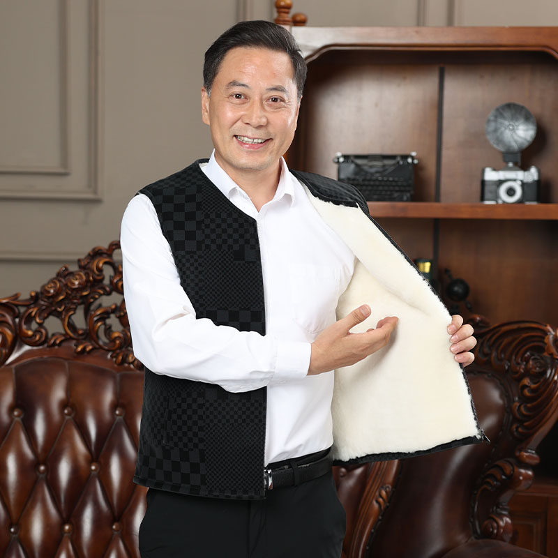 羊羔毛羊剪绒马甲男中老年人冬加厚保暖羊毛背心马夹羊绒坎肩短款,女装/女士精品,马夹,淘宝优惠券,粉丝福利购,淘宝优惠卷