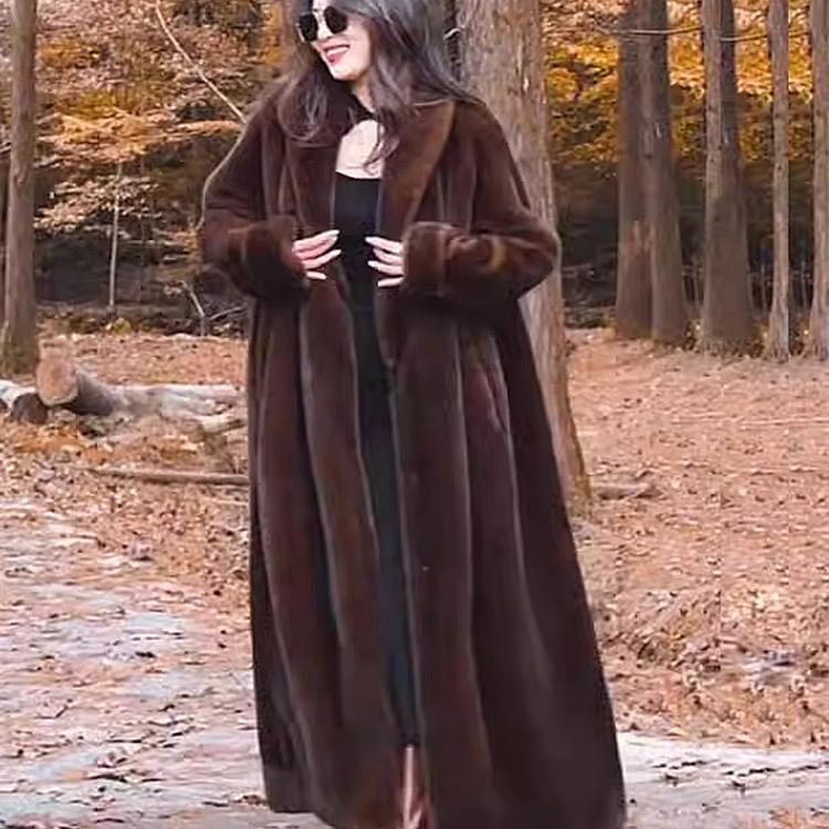 皮草女款2024新款环保貂皮长款