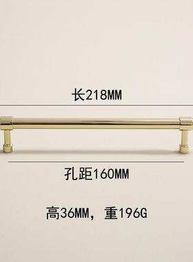INDOORS意大利美式纯黄铜拉手法式轻奢柜门把手圆球金色抽屉把手