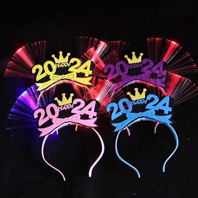 2022虎年新年跨年派对数字发光发箍新年装饰头饰酒吧ktv氛围道具