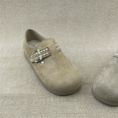 舒适百搭休闲鞋 2026春季 女圆头搭扣平底单鞋 复古风勃肯鞋 新款