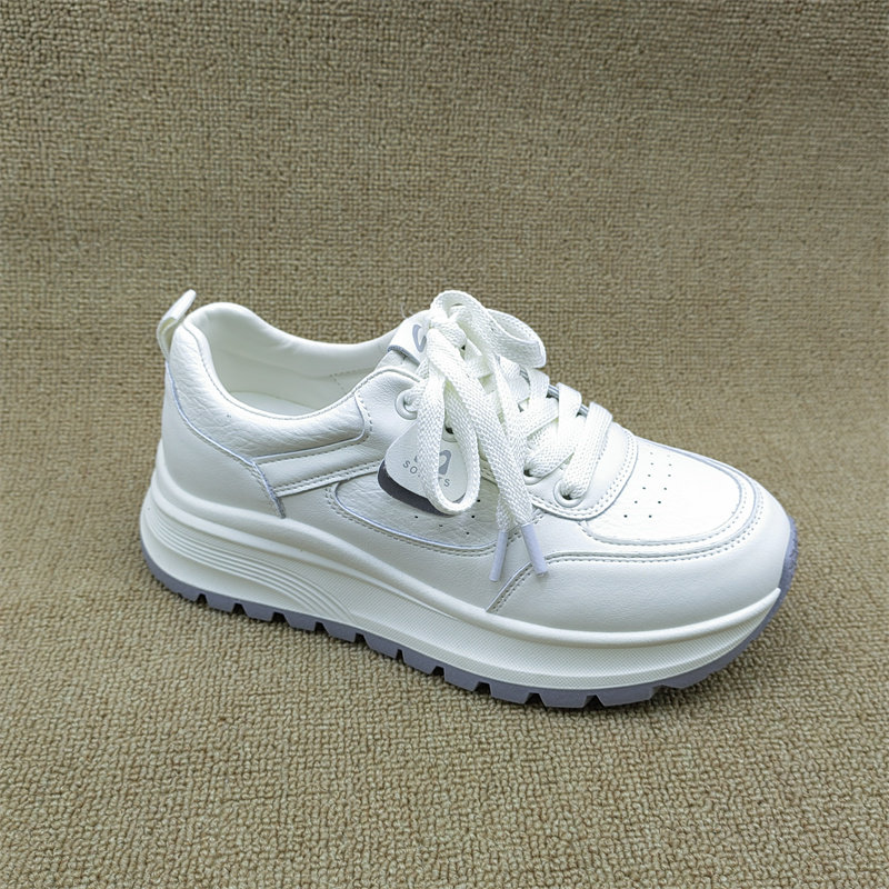 2026春季休闲风白色厚底增高小白鞋女系带百搭时尚板鞋小个子单鞋,女鞋,休闲板鞋,淘宝优惠券,粉丝福利购,淘宝优惠卷
