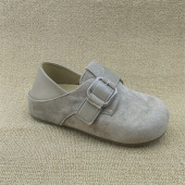 圆头皮带扣内增高舒适鞋 2026春季 女单鞋 休闲风绒面勃肯鞋 新款